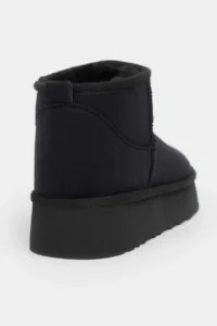 Nisantasi Shoes Mini Black Suede Inside FURRY Thick Sole Women Boots - Image 10