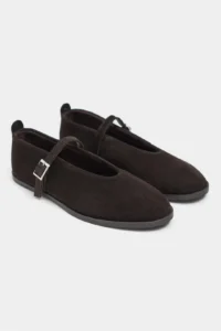 Nisantasi Shoes Nora DARK Brown Suede Leather Hair Clip Detailed Flat Sole Women Flats - Image 7