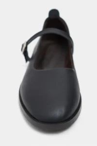 Nisantasi Shoes Jade Black MATTE Double Hair Clip Detailed Flat Sole Women Flats - Image 4
