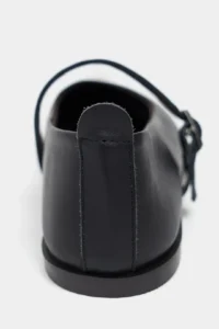 Nisantasi Shoes Jade Black MATTE Double Hair Clip Detailed Flat Sole Women Flats - Image 5