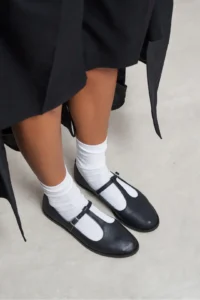 Nisantasi Shoes Mabel Black MATTE Hair Clip Detailed Flat Sole Women Flats - Image 9