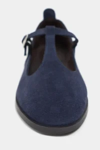 Nisantasi Shoes Mabel NAVY BLUE Drink-Dış Suede Leather Hair Clip Detailed Flat Sole Women Flats - Image 5