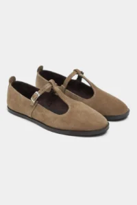 Nisantasi Shoes Mabel ROME BEIGE Drink-Dıç Suede Leather Hair Clip Detailed Flat Sole Women Flats - Image 7