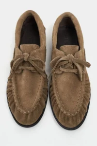 Nisantasi Shoes Katy ROME BEIGE Suede Leather lace Detailed Women Loafer Shoes - Image 7