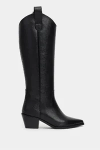 Nisantasi Shoes SYDLEY Black GENUINE Leather Pointed toe Women Heels Dallas Boots