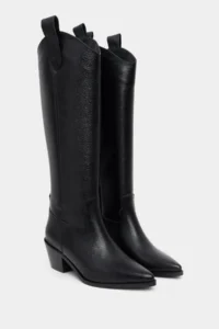 Nisantasi Shoes SYDLEY Black GENUINE Leather Pointed toe Women Heels Dallas Boots - Image 12