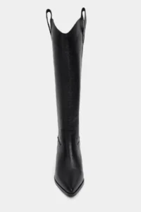 Nisantasi Shoes SYDLEY Black GENUINE Leather Pointed toe Women Heels Dallas Boots - Image 9