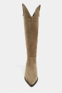 Nisantasi Shoes SYDLEY ROME BEIGE SUEDE GENUINE Leather Pointed toe Women Heels Dallas Boots - Image 3