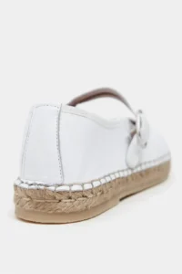 Nisantasi Shoes Cutis WHITE Leather Wicker Taban Detailed Women Espadrille Flats - Image 6