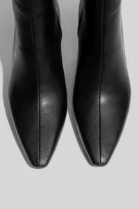 camaiore Black Short Heel Vegan Leather Special Design Model Women's Boots - Image 4