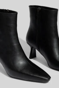 camaiore Black Short Heel Vegan Leather Special Design Model Women's Boots - Image 5