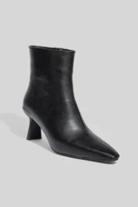 camaiore Black Short Heel Vegan Leather Special Design Model Women's Boots - Image 6