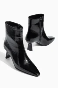 camaiore Black Patent Special Design Heels Women Boots - Image 4