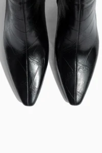 camaiore Black Crocodile Leather Women Special Design Heels Boots - Image 5