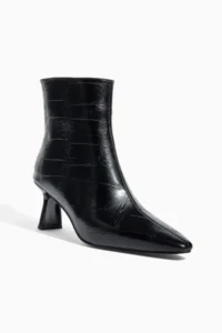 camaiore Black Crocodile Leather Women Special Design Heels Boots - Image 6