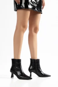 camaiore Black Crocodile Leather Women Special Design Heels Boots - Image 7