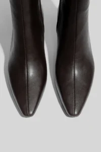 camaiore Bitter Coffee Leather Special Design Heels Women Boots - Image 4