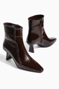 camaiore Brown Patent Heels Women Boots - Image 2
