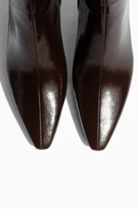 camaiore Brown Patent Heels Women Boots - Image 5