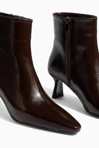camaiore Brown Patent Heels Women Boots - Image 6