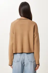 Happiness İstanbul Women Biscuit Basic Knitwear Sweater - Image 5