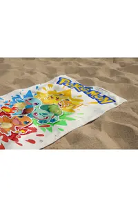 Erays Home Pokemon Pikachu Patterned Digital Printed Children's Beach Towel Cotton Beach Towel Sea Towel - Image 3