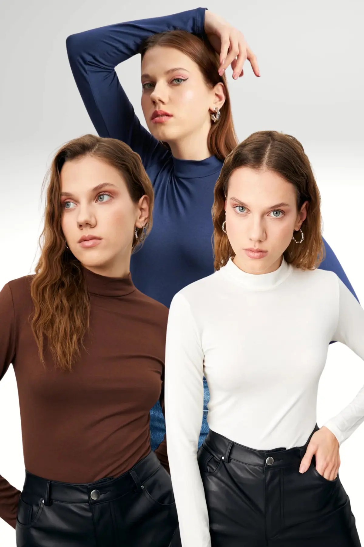 Bipantolon Women Bitter Coffee WHITE NAVY BLUE 3 Sets Blouse