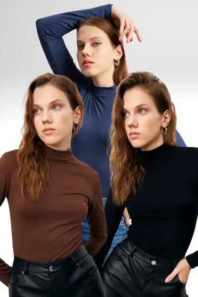 Bipantolon Women Black Bitter Coffee NAVY BLUE 3 Sets Blouse
