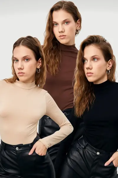 Bipantolon Women Black Cream Bitter Coffee 3 Sets Blouse