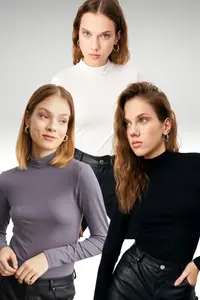 Bipantolon Women Black WHITE Gray 3 Sets Blouse