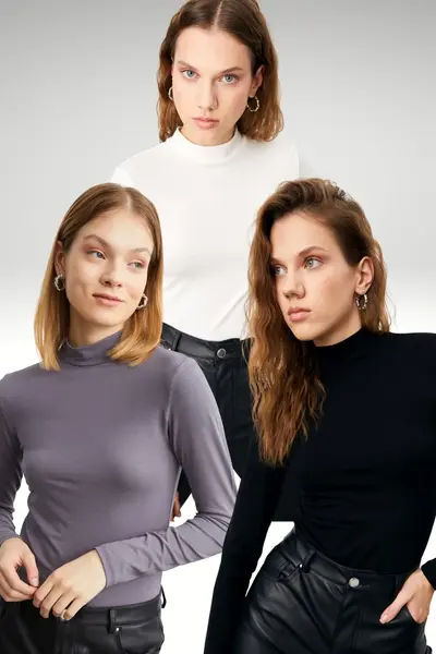 Bipantolon Women Black WHITE Gray 3 Sets Blouse