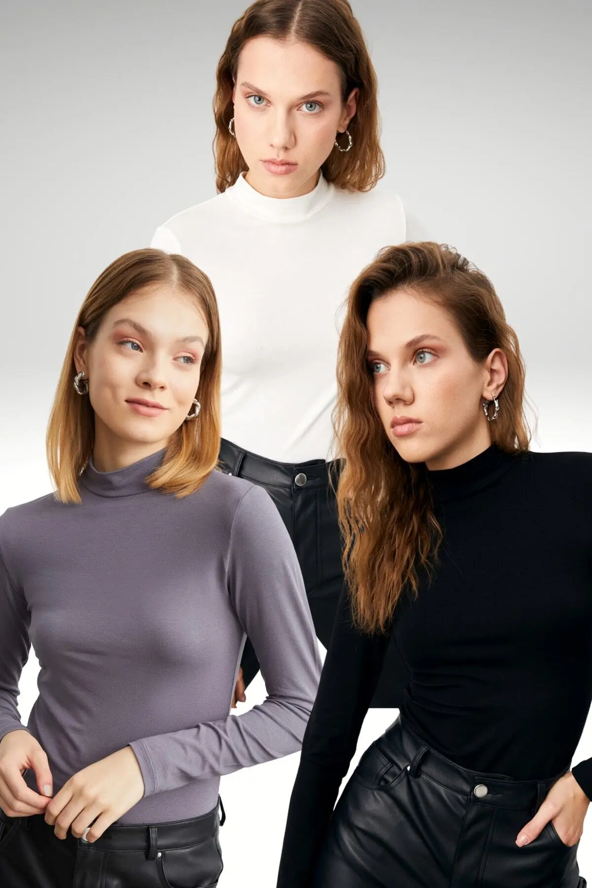 PKT-10-BLACK-WHITE-GRAY_1 Bipantolon Women Black WHITE Gray 3 Sets Blouse - Image 1