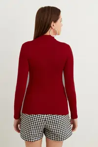 Bipantolon Women Burgundy Cream Black 3 Sets Blouse - Image 3