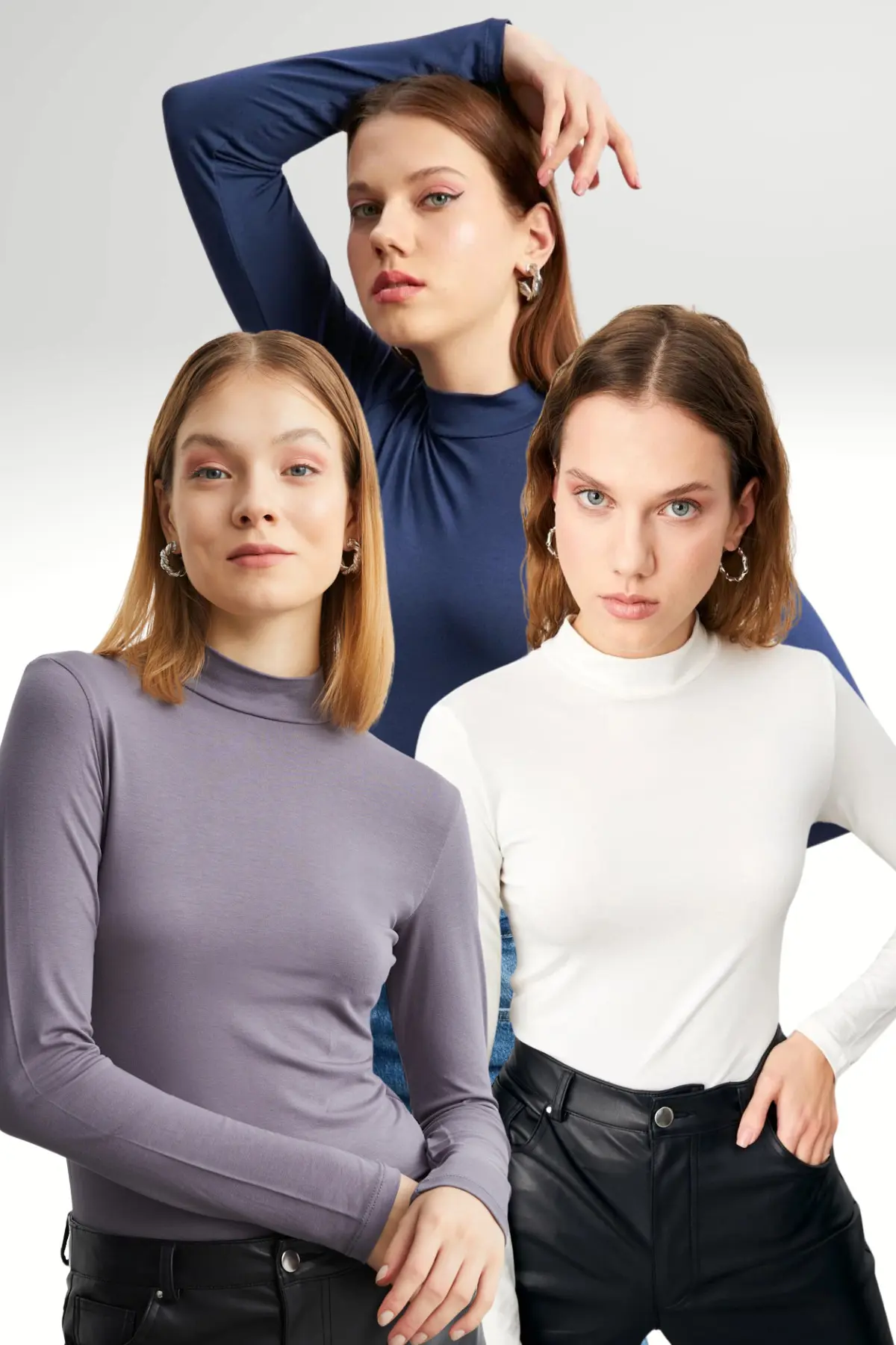 Bipantolon Women Gray WHITE NAVY BLUE 3 Sets Blouse