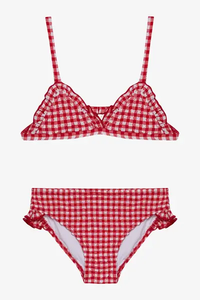 Penti Girl's Gingham Triangle Multicolored Bikini Set