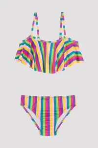 Penti Girls' Striped Bandeau Bikini Set