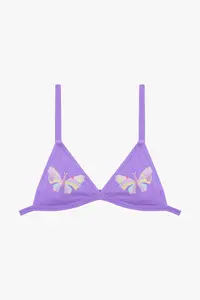 Penti Lilac Girl's Butterfly Ruffled Triangle Bikini Set - Image 2