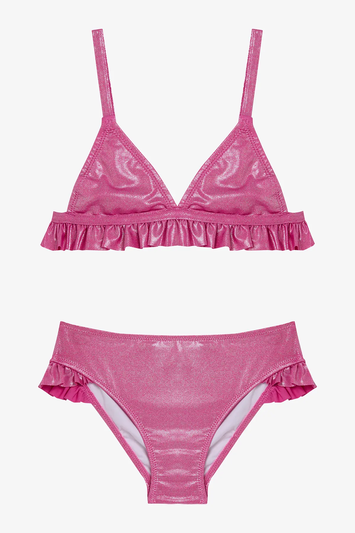Penti Pink Girls' Shiny Triangle Bikini Set