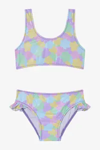 Penti Girl's Shiny Flower Frilly Halter Neck Bikini Set