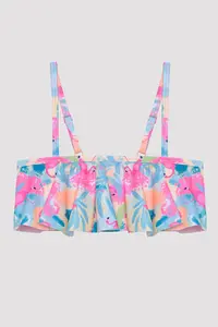 Penti Girl's Flamingo Beach Bandeau Multicolored Bikini Set - Image 2