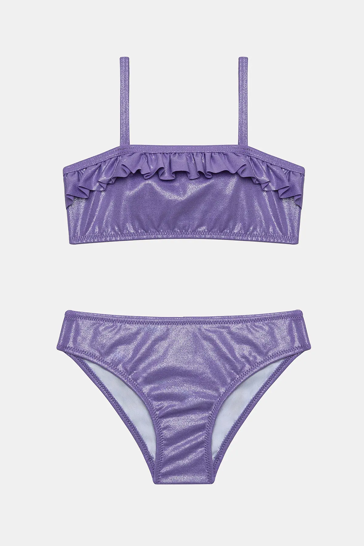 Penti Girls' Shiny Purple Bandeau Bikini Set