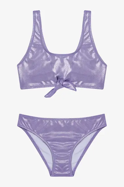 Penti Lilac Girls' Shiny Barbell Collar Bikini Set