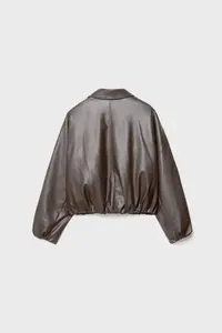 Jaglion New Season Soft Material Filled Bomber Jacket Leather Jacket - Image 5
