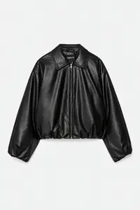 Jaglion New Season Soft Material Filled Bomber Jacket Leather Jacket - Image 3