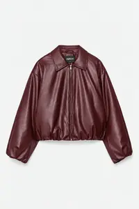 Jaglion New Season Soft Material Filled Bomber Jacket Leather Jacket - Image 3
