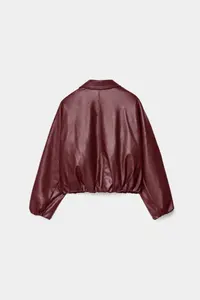 Jaglion New Season Soft Material Filled Bomber Jacket Leather Jacket - Image 4