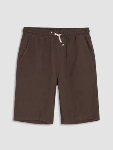 LCW Kids Brown Elastic Waist Muslin Boys' Short - Image 2