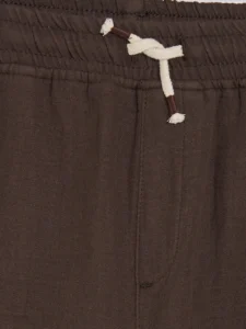 LCW Kids Brown Elastic Waist Muslin Boys' Short - Image 3