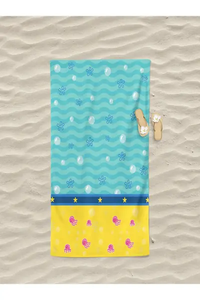Erays Home Seaside Pattern Printed Beach Towel Cotton Children's Beach Towel Sea Towel