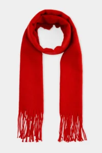 TRENDYOLMİLLA Red Soft textured Women Tasseled Scarf